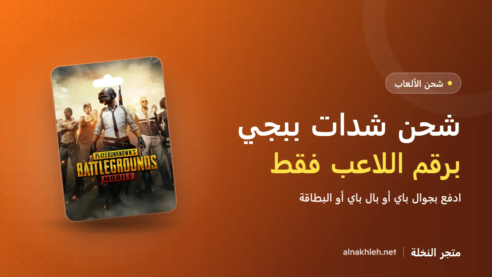 شحن شدات ببجي في فلسطين برقم اللاعب ID بأمان